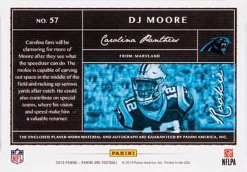 2018 Panini One - Rookie Dual Patch Autographs Platinum #57 DJ Moore Back