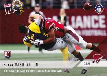 2019 Topps Now AAF #4 Shaan Washington Front