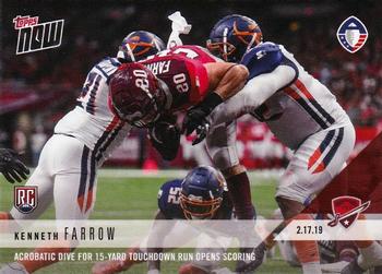 2019 Topps Now AAF #12 Kenneth Farrow Front