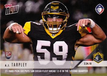 2019 Topps Now AAF #18 A.J. Tarpley Front