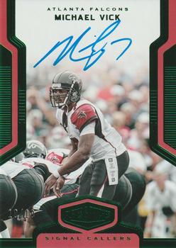 2018 Panini Plates & Patches - Signal Callers Green #SC-MV Michael Vick Front