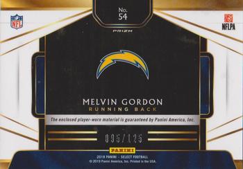 2018 Panini Select - Select Swatches Prizm #54 Melvin Gordon III Back