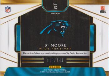 2018 Panini Select - Select Swatches White Prizm #12 DJ Moore Back