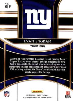 2018 Panini Select - Sensations #SE-9 Evan Engram Back