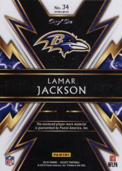 2018 Panini Select - Sparks Black Prizm Laundry NFL Player's Logo #34 Lamar Jackson Back