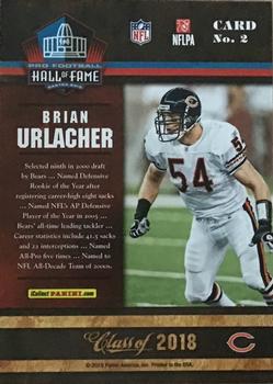 2018 Panini Pro Football Hall of Fame #2 Brian Urlacher Back