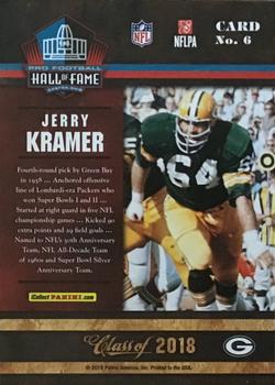 2018 Panini Pro Football Hall of Fame #6 Jerry Kramer Back