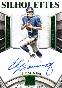 2015 Panini Crown Royale - Silhouettes Signatures Green #SS-EM Eli Manning Front