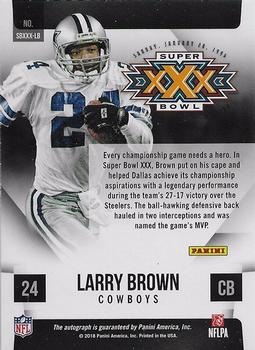 2018 Panini Contenders Optic - Super Bowl Signatures #SBXXX-LB Larry Brown Back