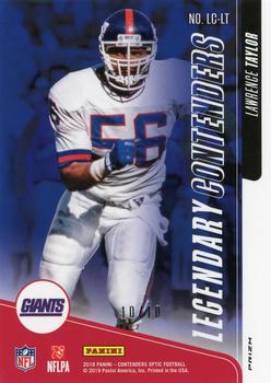 2018 Panini Contenders Optic - Legendary Contenders Gold #LC-LT Lawrence Taylor Back
