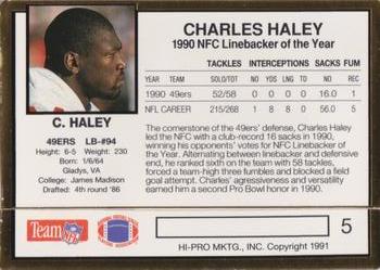 1991 Action Packed NFLPA/MDA Awards #5 Charles Haley Back