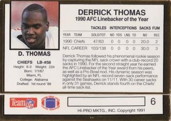 1991 Action Packed NFLPA/MDA Awards #6 Derrick Thomas Back