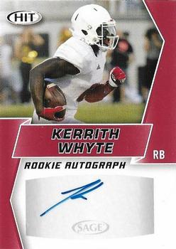 2019 SAGE HIT - Autographs Red #A24 Kerrith Whyte Jr. Front