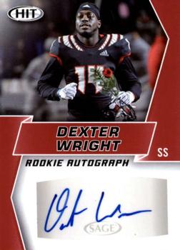 2019 SAGE HIT - Autographs Red #A84 Dexter Wright Front