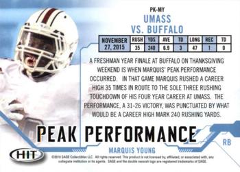 2019 SAGE HIT - Peak Performance #PK-MY Marquis Young Back