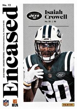 2018 Panini Encased - Gold #12 Isaiah Crowell Back