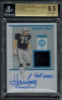 2018 Panini Encased - Legendary Swatch Signatures Sapphire #LSS-HL Howie Long Front