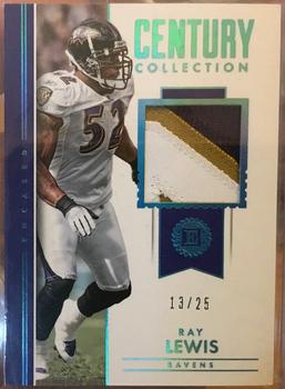 2018 Panini Encased - Century Collection Relics Sapphire #CC-RL Ray Lewis Front