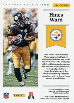 2018 Panini Encased - Century Collection Relics Gold #CC-HW Hines Ward Back