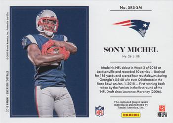 2018 Panini Encased - Substantial Rookie Swatches Sapphire #SRS-SM Sony Michel Back