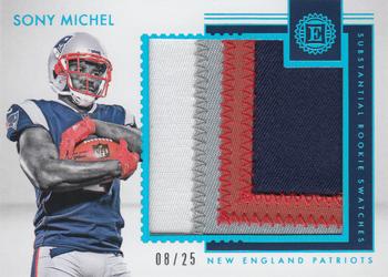 2018 Panini Encased - Substantial Rookie Swatches Sapphire #SRS-SM Sony Michel Front