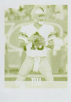 2018 Panini Plates & Patches - 2017 Panini Playoff Printing Plate Yellow #63 Eli Manning Front
