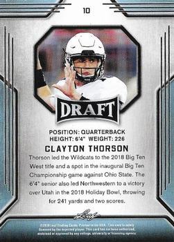 2019 Leaf Draft - Gold #10 Clayton Thorson Back