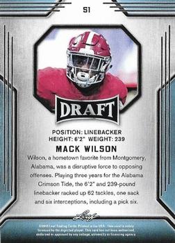 2019 Leaf Draft - Gold #51 Mack Wilson Back