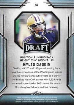 2019 Leaf Draft - Gold #57 Myles Gaskin Back