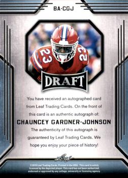 2019 Leaf Draft - Autographs #BA-CGJ Chauncey Gardner-Johnson Back