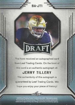 2019 Leaf Draft - Autographs #BA-JT1 Jerry Tillery Back