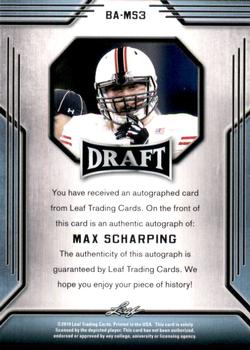 2019 Leaf Draft - Autographs Gold #BA-MS3 Max Scharping Back