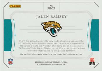 2018 Panini National Treasures - Colossal Pro Bowl Materials Prime #PB-21 Jalen Ramsey Back