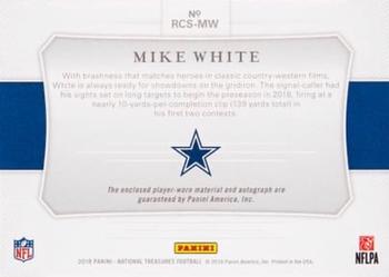 2018 Panini National Treasures - Rookie Colossal Signatures NFL Shield #RCS-MW Mike White Back