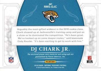 2018 Panini National Treasures - Rookie Material Signatures RPS Blue #RMS-DJC DJ Chark Jr. Back
