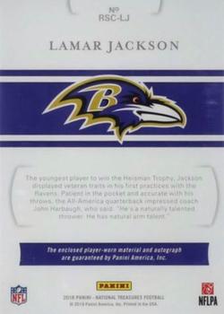 2018 Panini National Treasures - Rookie NFL Gear Signature Combos Prime #RSC-LJ Lamar Jackson Back