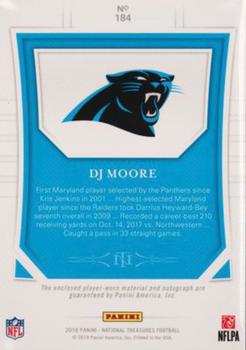 2018 Panini National Treasures - Rookie Patch Autographs Stars and Stripes Premium #184 DJ Moore Back