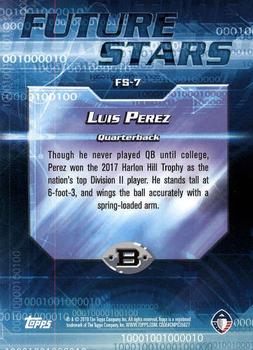 2019 Topps AAF - Future Stars #FS-7 Luis Perez Back