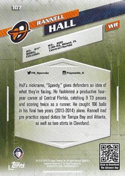 2019 Topps AAF - Gold #107 Rannell Hall Back