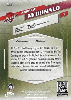 2019 Topps AAF - Red #123 Andrew McDonald Back