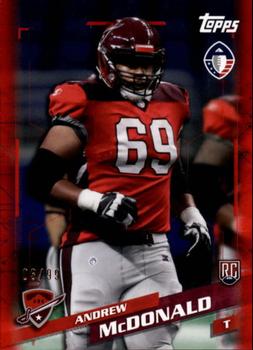 2019 Topps AAF - Red #123 Andrew McDonald Front
