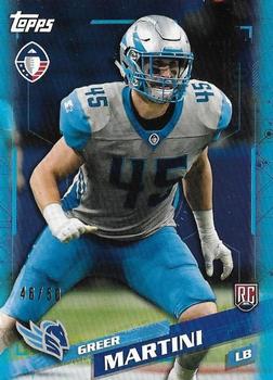 2019 Topps AAF - Blue #48 Greer Martini Front