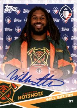 2019 Topps AAF - Autograph #AU-WS Will Sutton Front