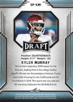 2019 Leaf Draft - Kyler Murray SPs #SP-KM1 Kyler Murray Back