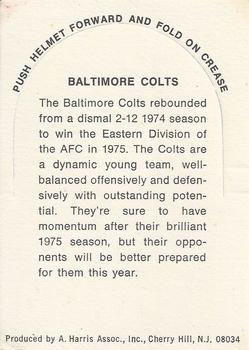 1976 Sunbeam NFL Stand-ups - No Sunbeam Logo #NNO Baltimore Colts Back