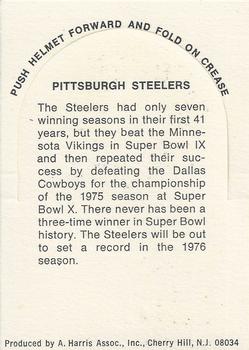 1976 Sunbeam NFL Stand-ups - No Sunbeam Logo #NNO Pittsburgh Steelers Back