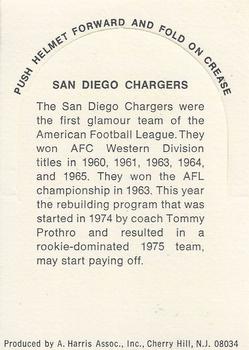 1976 Sunbeam NFL Stand-ups - No Sunbeam Logo #NNO San Diego Chargers Back