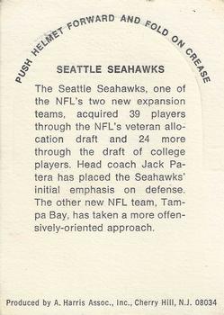 1976 Sunbeam NFL Stand-ups - No Sunbeam Logo #NNO Seattle Seahawks Back