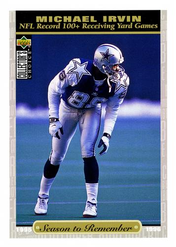 1996 Collector's Choice Season to Remember Blow-ups #52 Michael Irvin Front