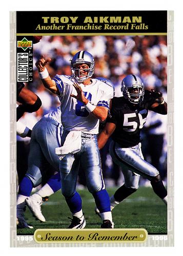 1996 Collector's Choice Season to Remember Blow-ups #53 Troy Aikman Front